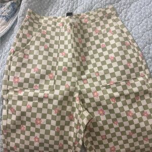 Princess Polly green and pink floral pants